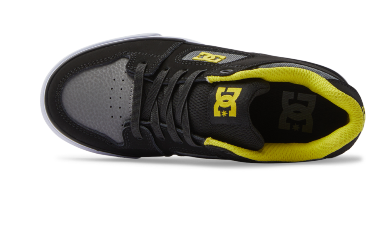 DC SHOES BOYS PURE ELASTIC TRAINERS - BLACK & LIME GREEN