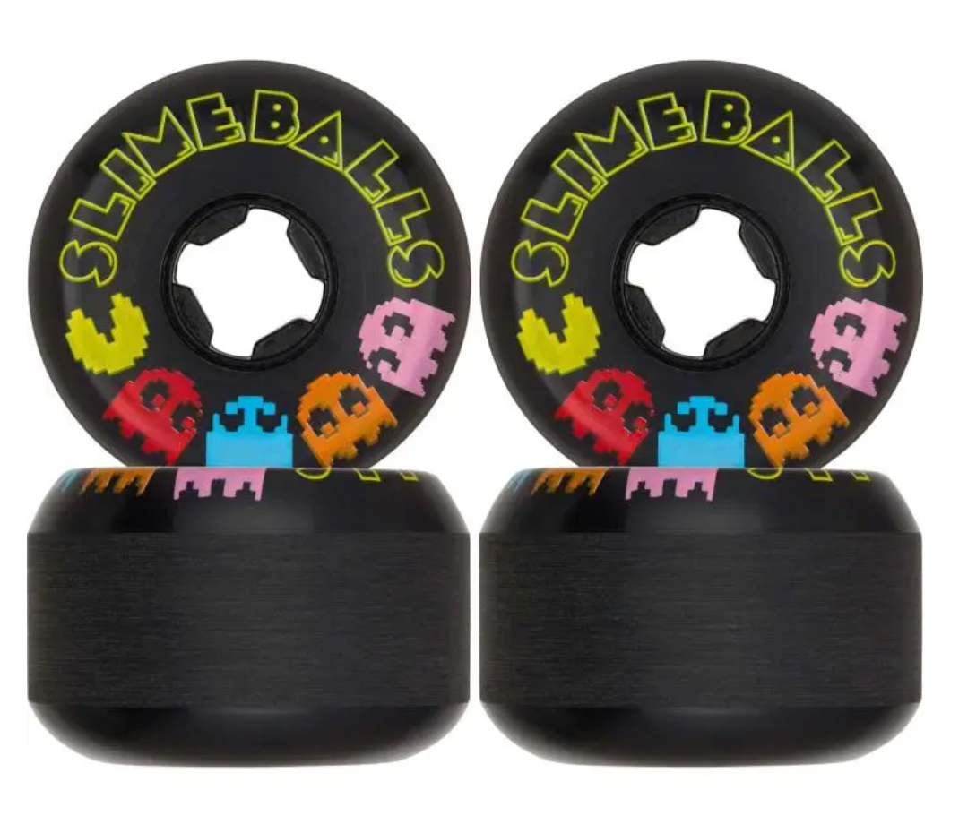 Santa Cruz Pac-Man Slime Balls Vomit Mini Skateboard Wheels - Black 54Mm