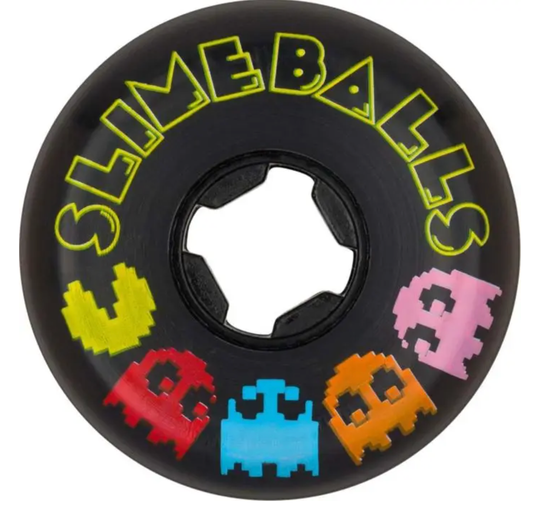 Santa Cruz Pac-Man Slime Balls Vomit Mini Skateboard Wheels - Black 54Mm