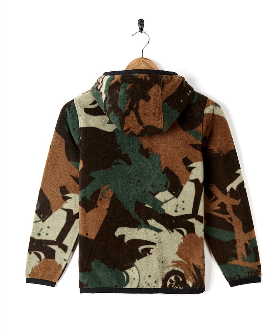 SALTROCK  Communicado - Kids Camo Zip Fleece - Dark Green