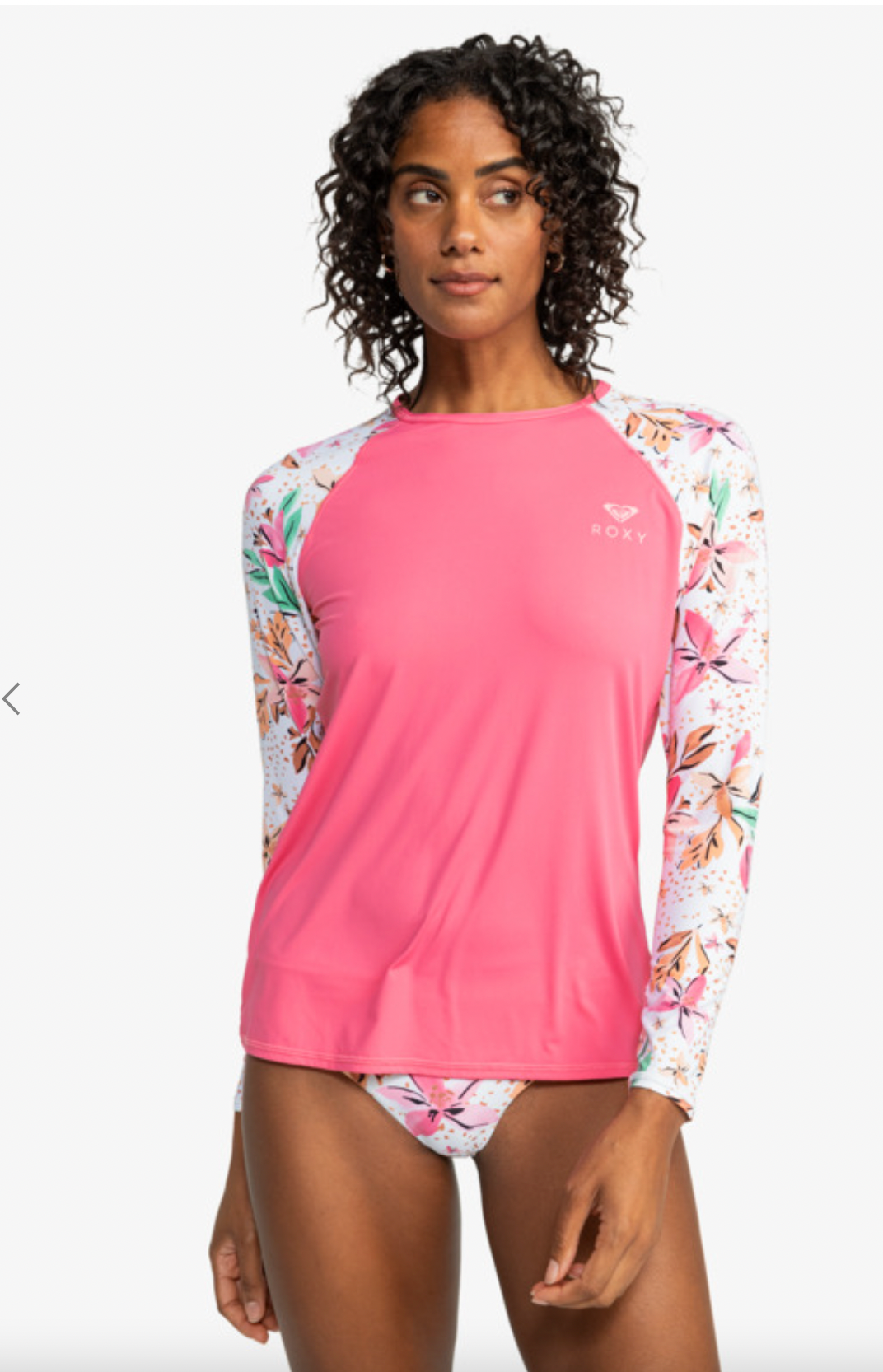 Roxy Printed Lycra - Long Sleeve Zipped Rash Vest For Women