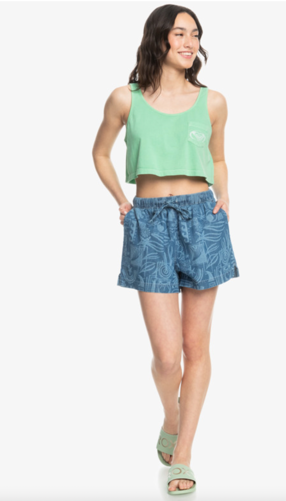 Roxy Crop Summer - Cropped Chest Pocket Vest Top For Women