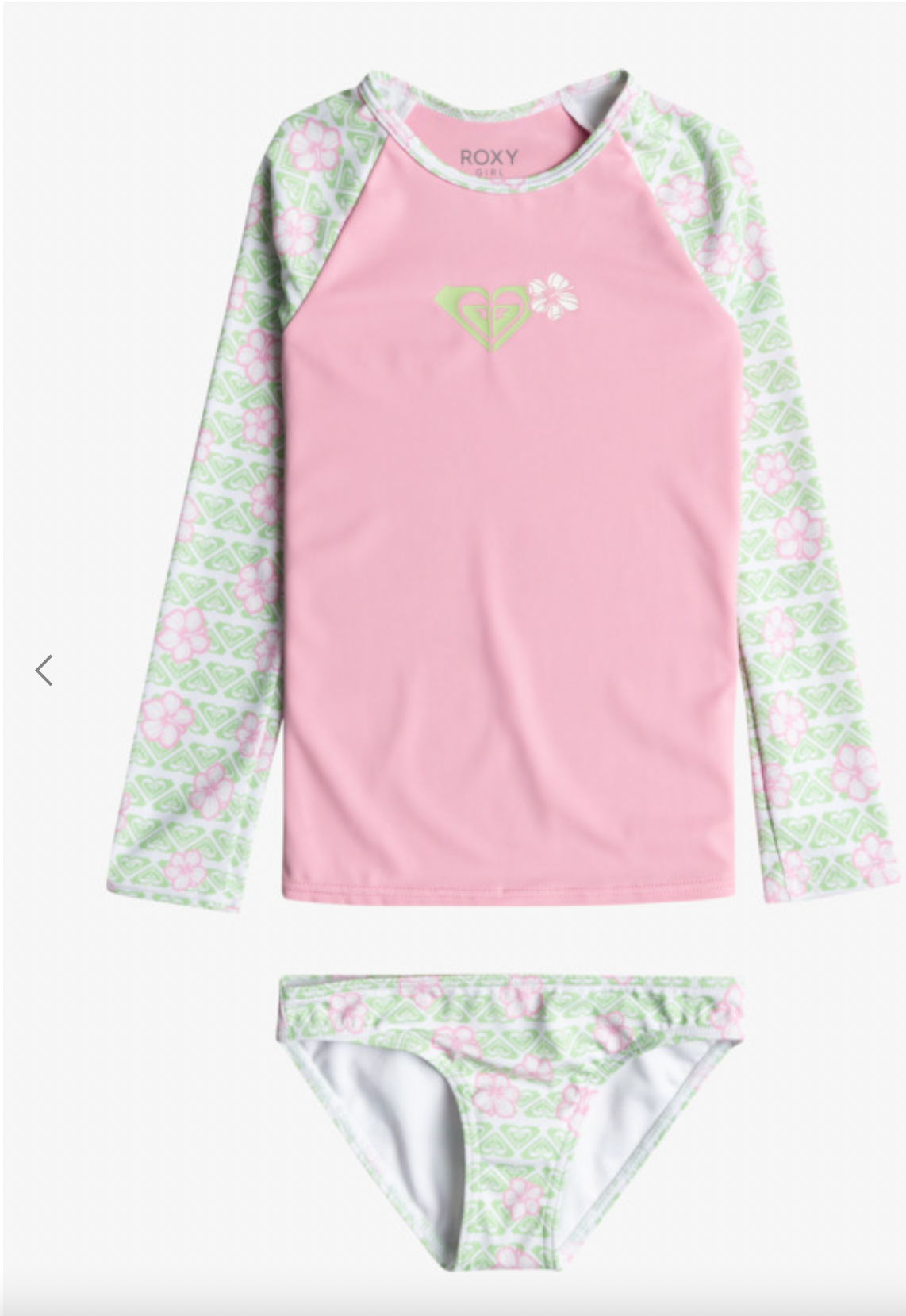 Roxy Hibiline - Long Sleeve Upf 50 Two-Piece Rashguard Set For Girls 2-7