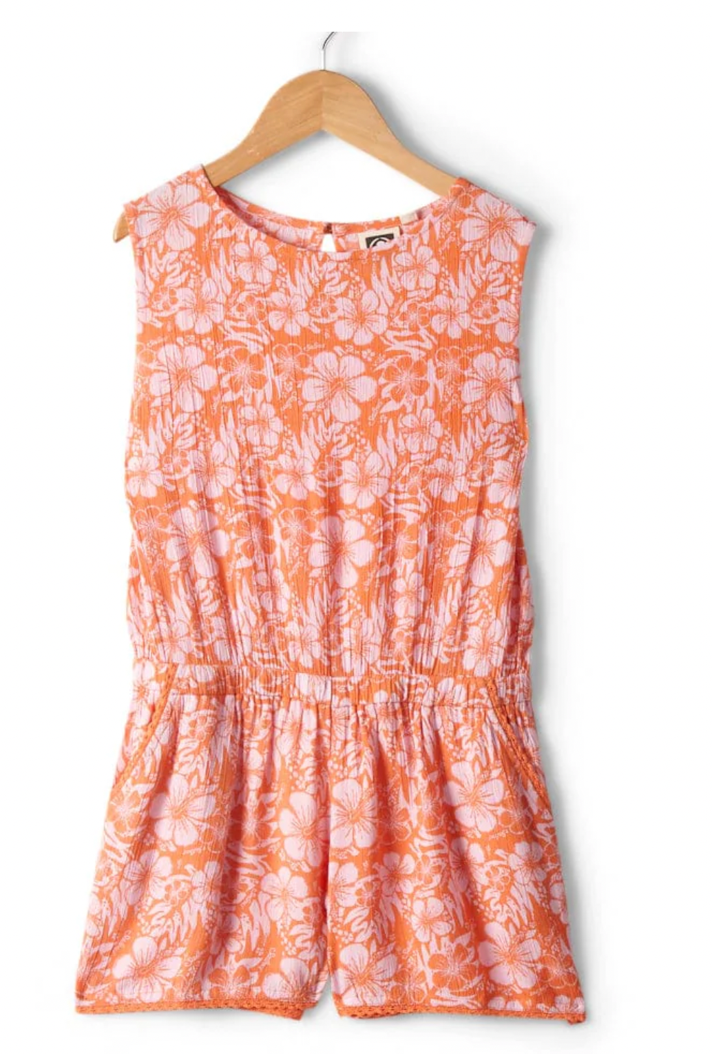 SALTROCK Hibiscus - Kids Playsuit - Pink/Orange