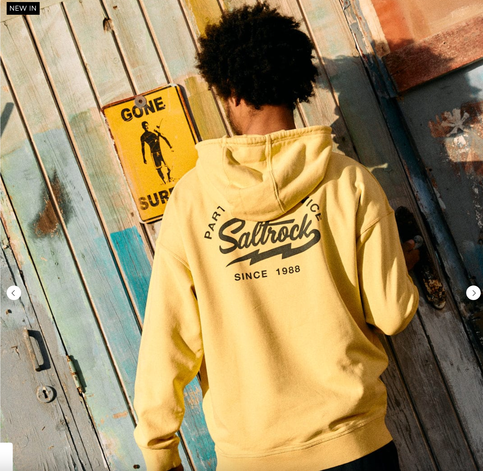 SALTROCK Gas Station - Recycled Mens Pop Hoodie - Yellow