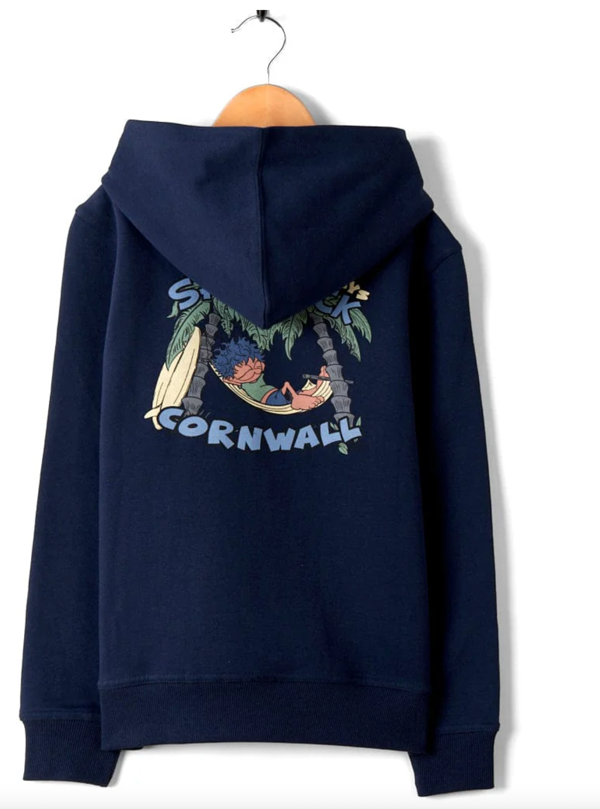 SALTROCK Lazy Location Cornwall - Recycled Kids Hoodie - Blue