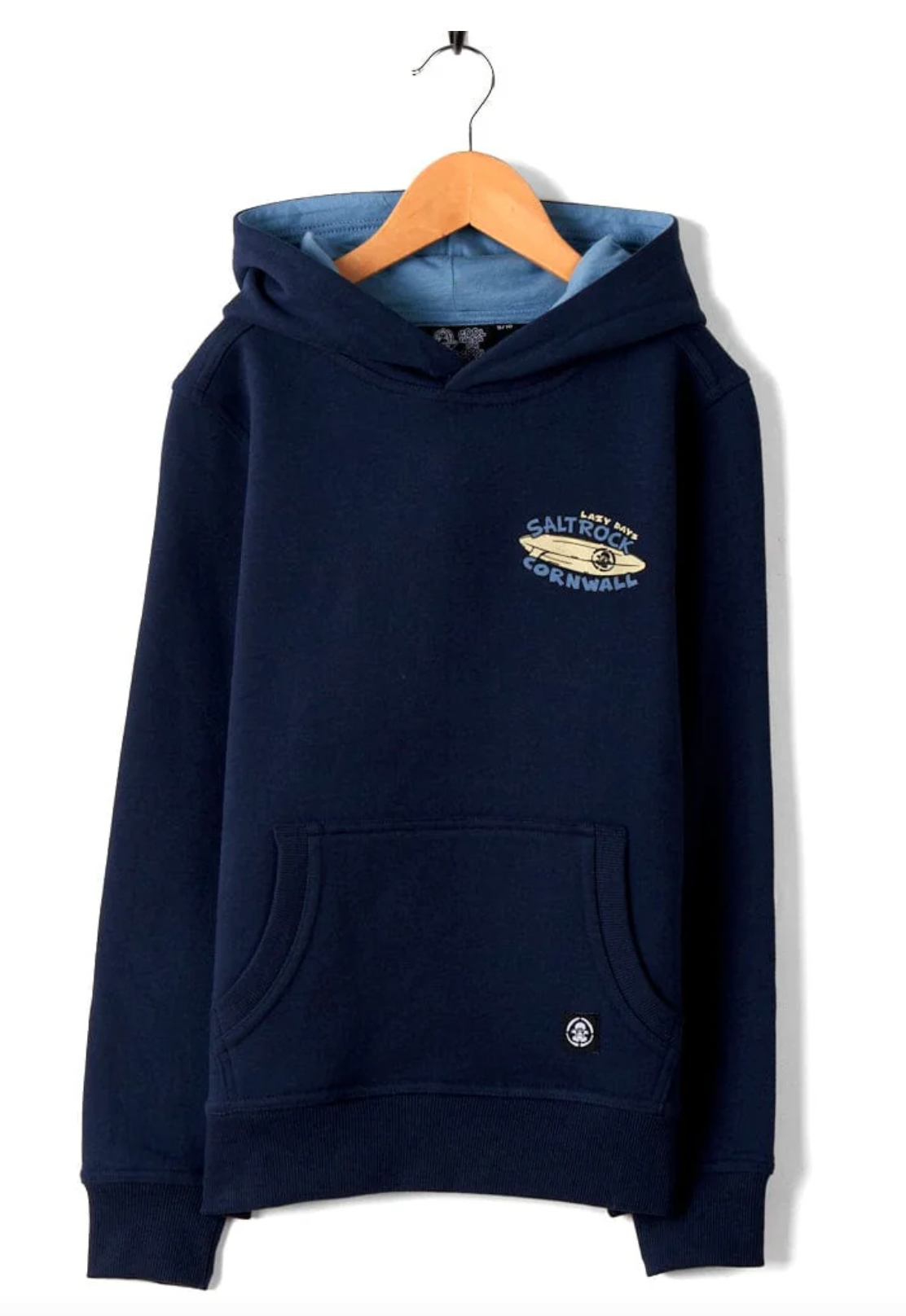 SALTROCK Lazy Location Cornwall - Recycled Kids Hoodie - Blue