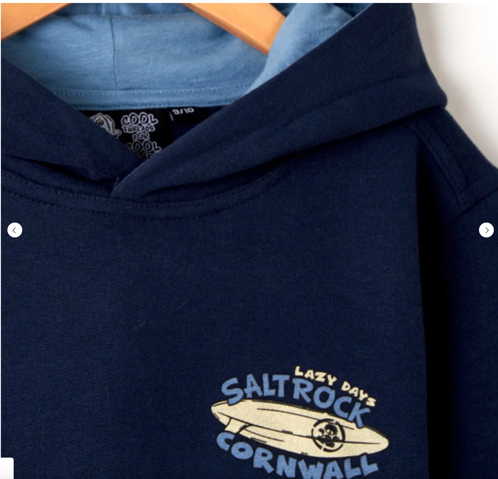 SALTROCK Lazy Location Cornwall - Recycled Kids Hoodie - Blue