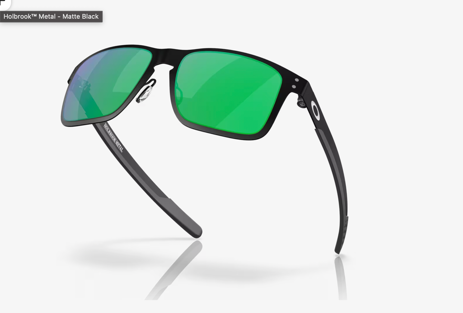 OAKLEY Holbrook™ Metal Jade Iridium Lenses,  Matte Black Frame