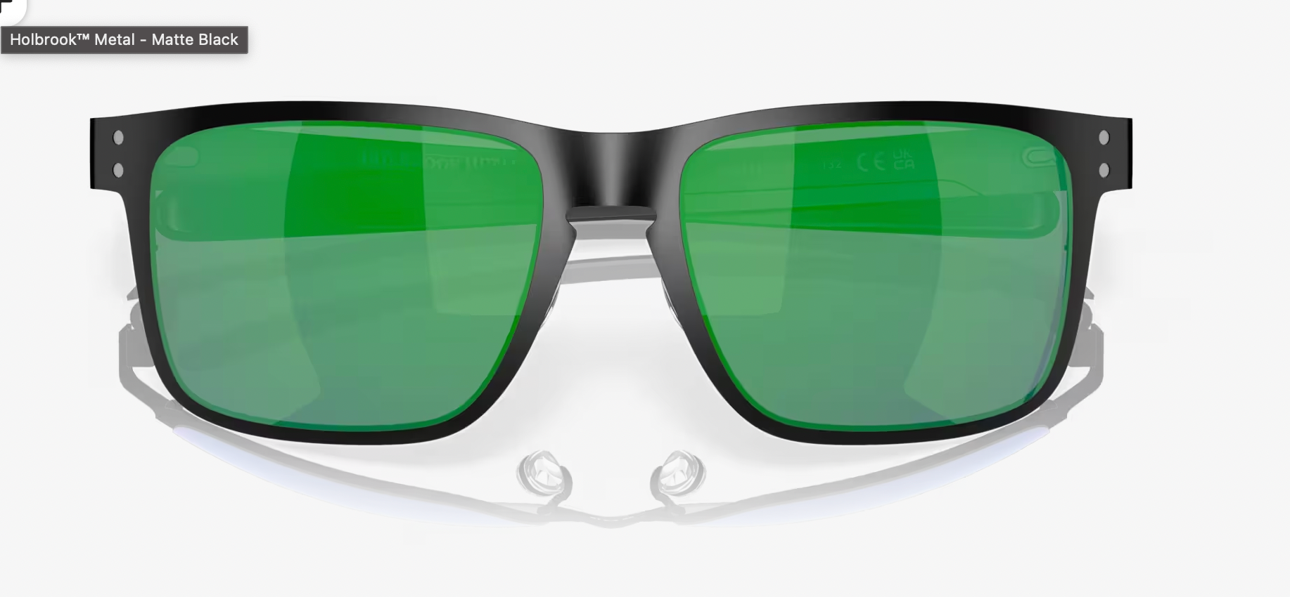 OAKLEY Holbrook™ Metal Jade Iridium Lenses,  Matte Black Frame