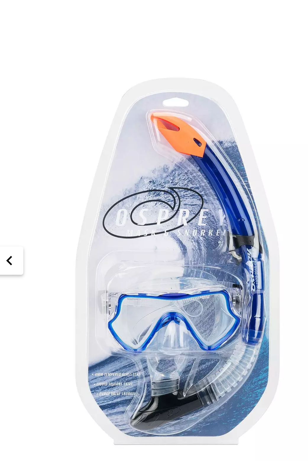 Osprey Adult Single Lens Mask and Snorkel set - Blue