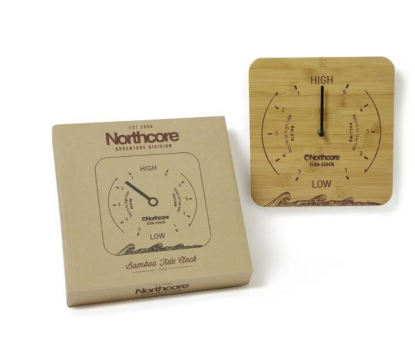 NORTHCORE Bamboo Wall Mounted Tide Clock