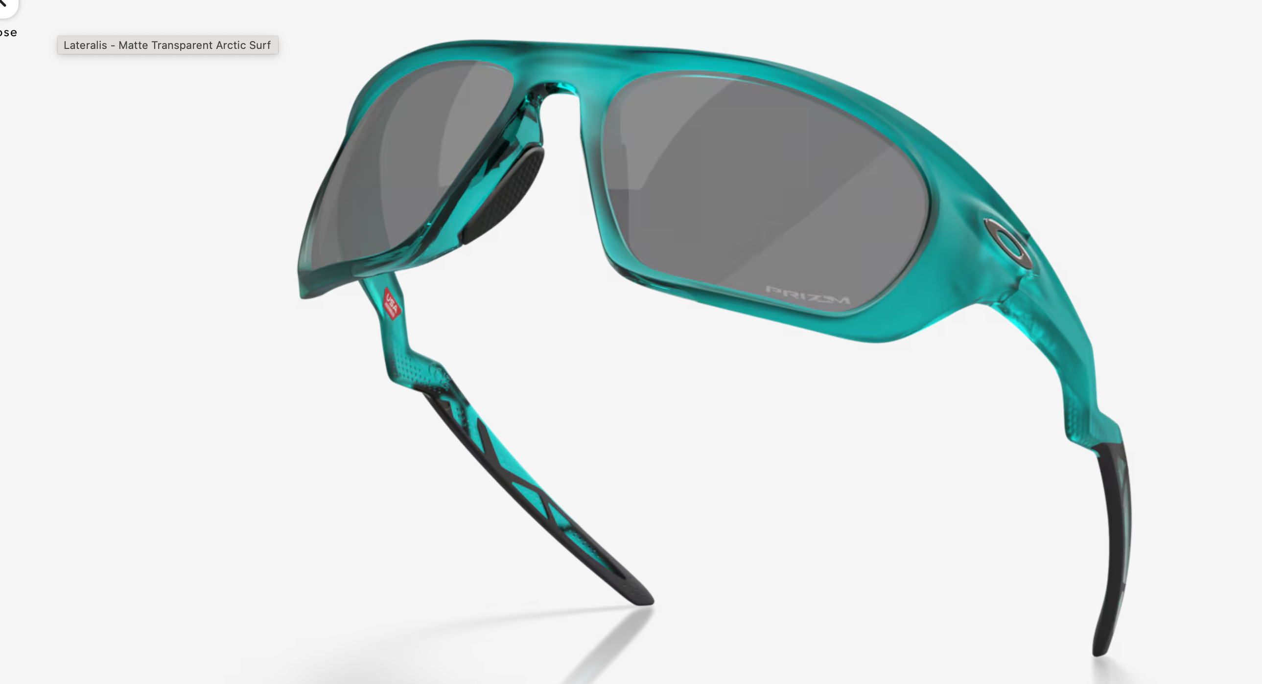 Oakley Lateralis Prizm Black Lenses,  Matte Transparent Arctic Surf Frame