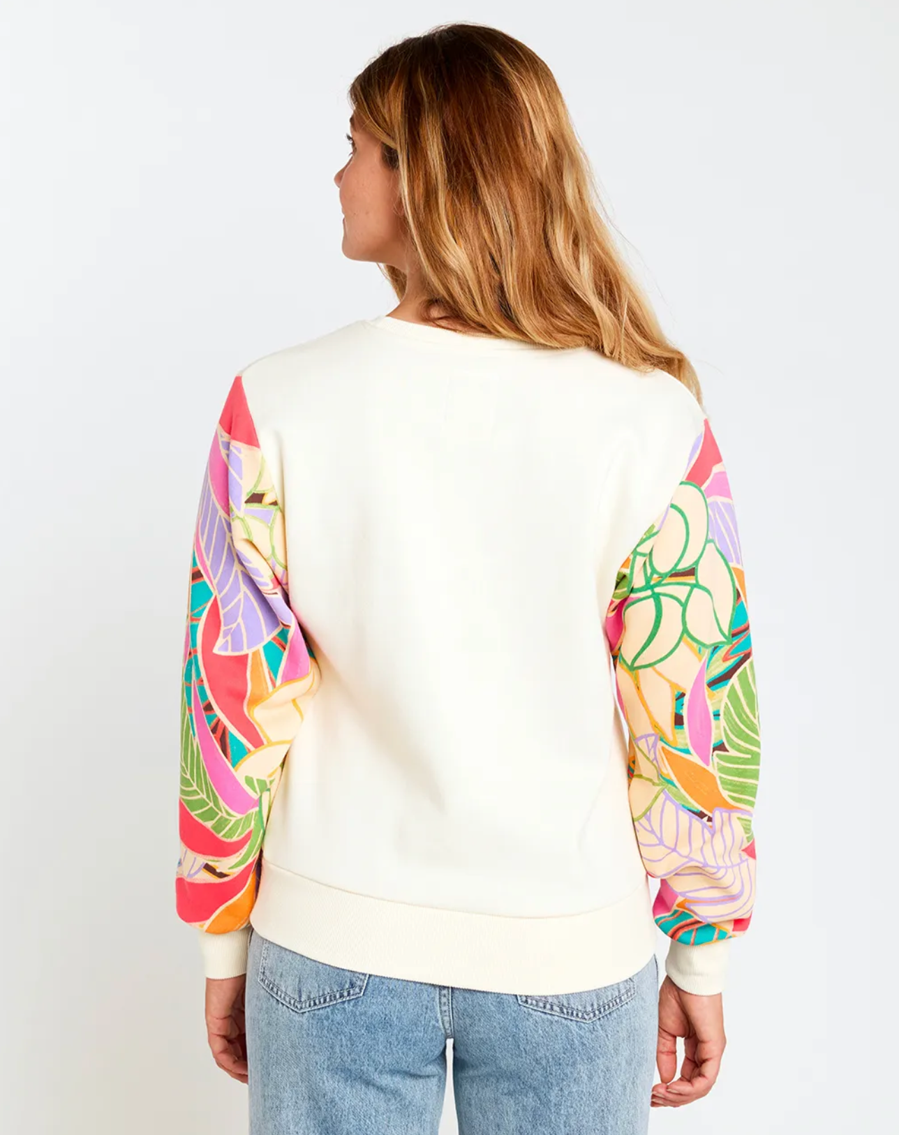 Rip Curl Wavy Print Sleeves Crew Fleece