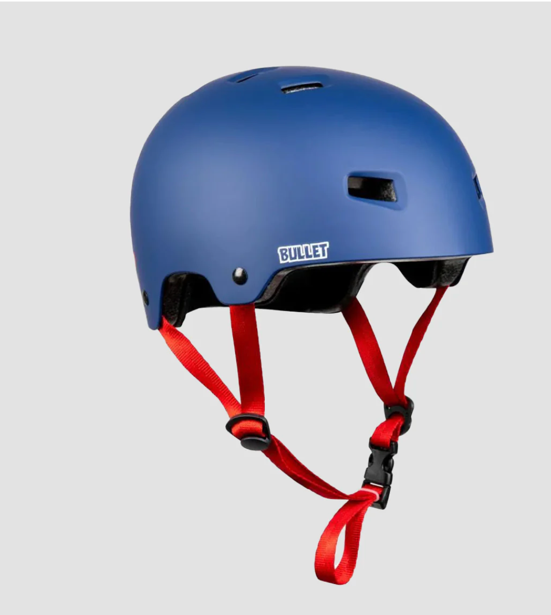 Bullet T X santa  cruz helmet strip logo helmet matt blue