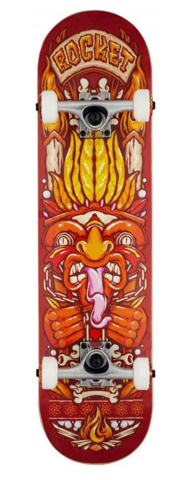 Rocket Skateboards Chief Pile-up Factory Complete Skateboard Red 7.75"