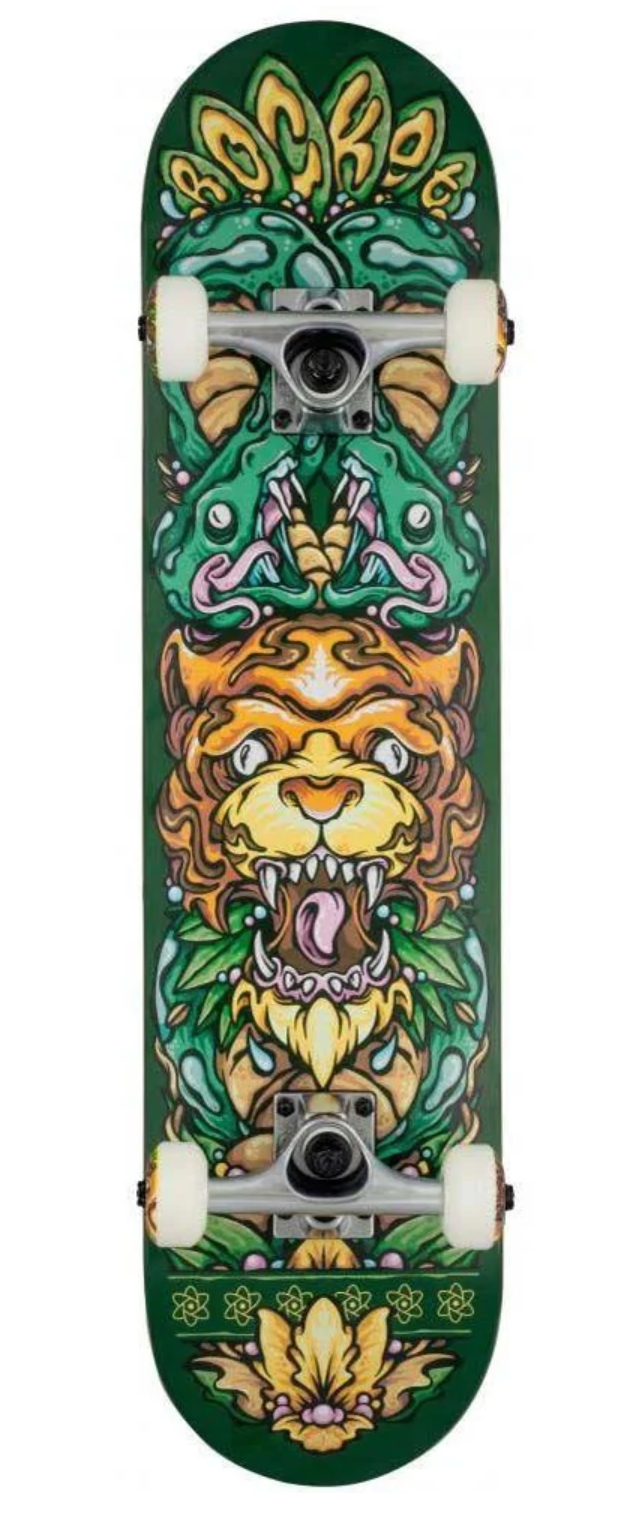 Rocket Skateboards Wild Pile-up Factory Complete Skateboard Green 7.5"