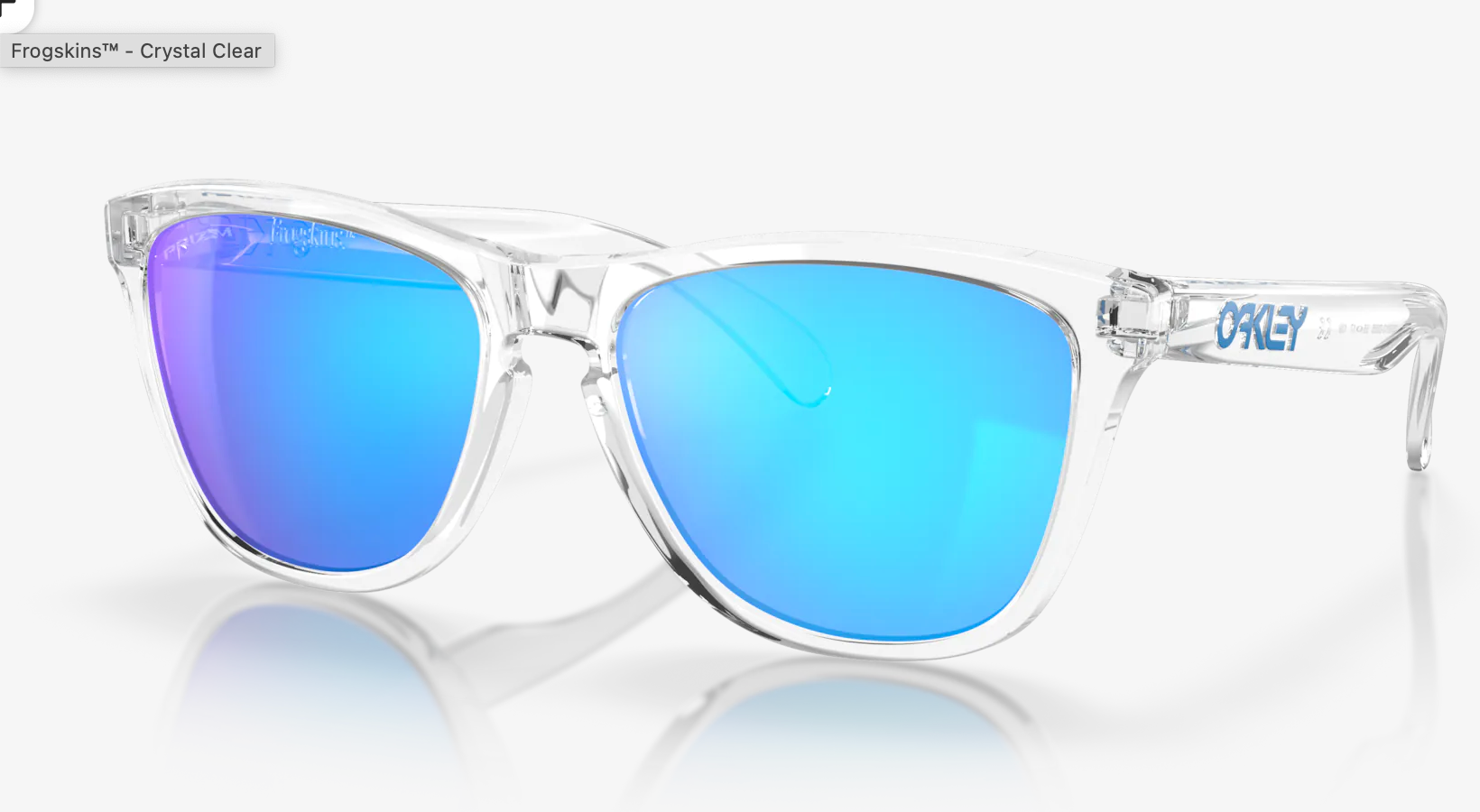 OAKLEY Frogskins Prizm Sapphire Lenses,  Crystal Clear Frame
