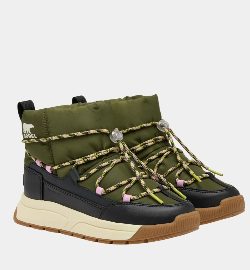 SOREL Whitney III Slip On Waterproof Boots in Utility Green & Black