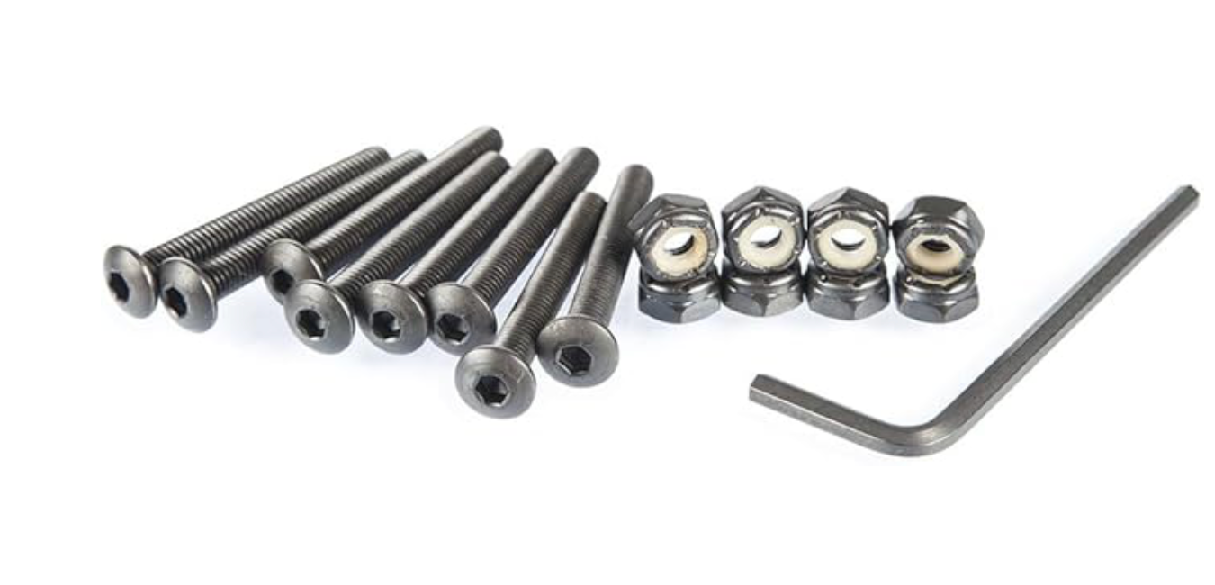 D-Street Black Allen Domehead -  Skateboard Bolts