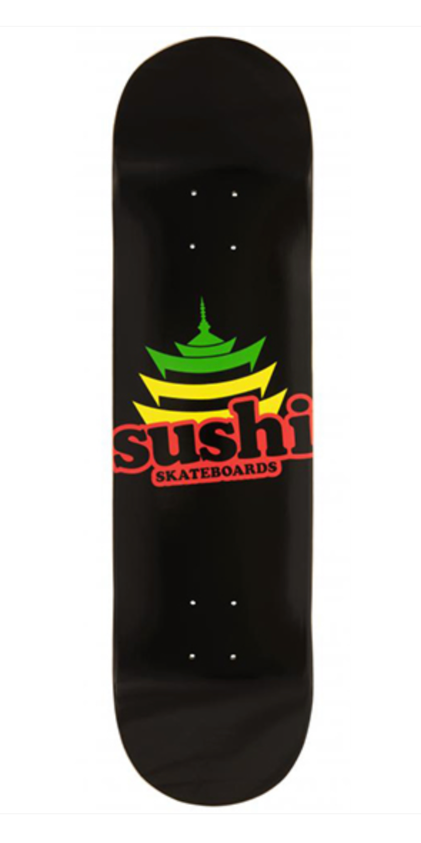 Sushi Pagoda Logo Skateboard Deck – Black 8.125