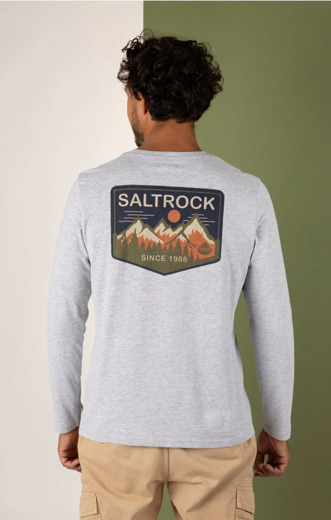 Saltrock  Uplands - Mens Long Sleeve T-Shirt - Grey