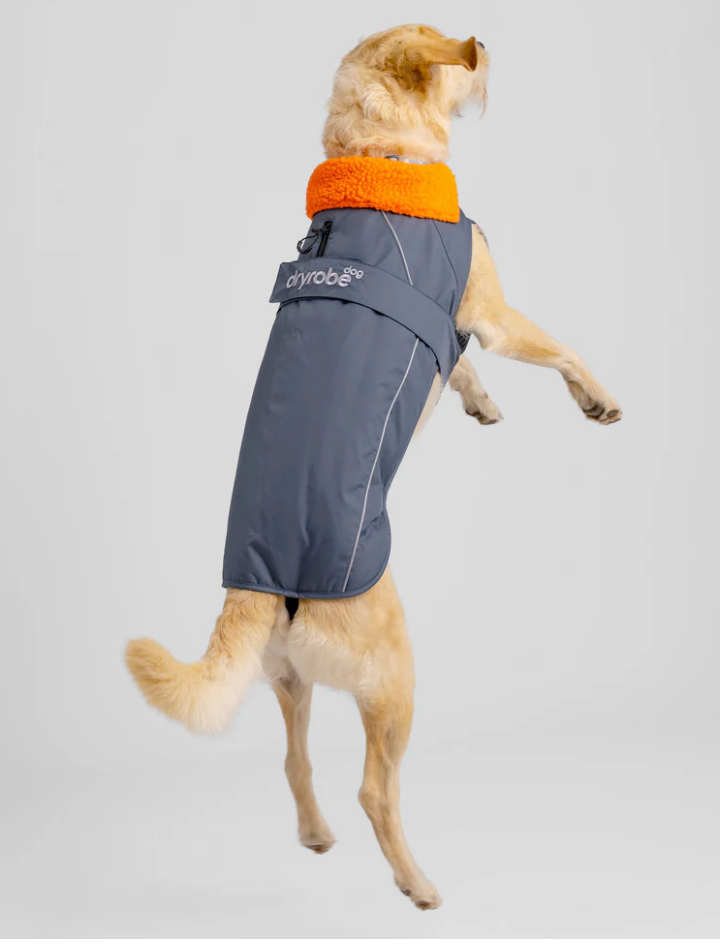 Dryrobe Dark Grey Orange Dog Coat