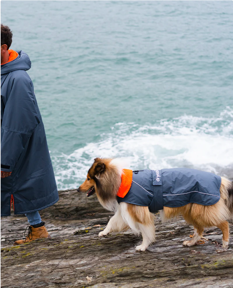 Dryrobe Dark Grey Orange Dog Coat