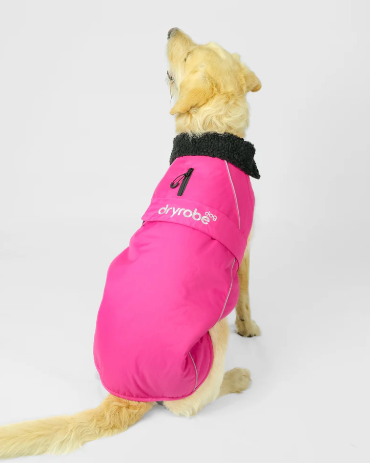 Dryrobe Pink Black Dog Coat