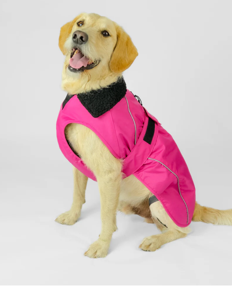 Dryrobe Pink Black Dog Coat