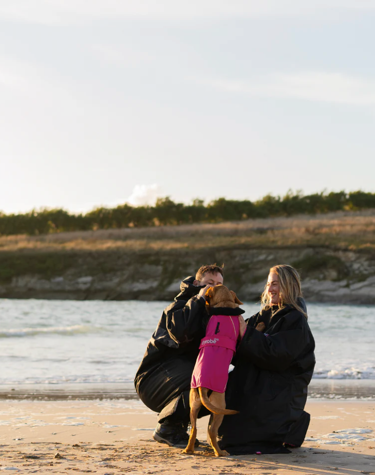Dryrobe Pink Black Dog Coat