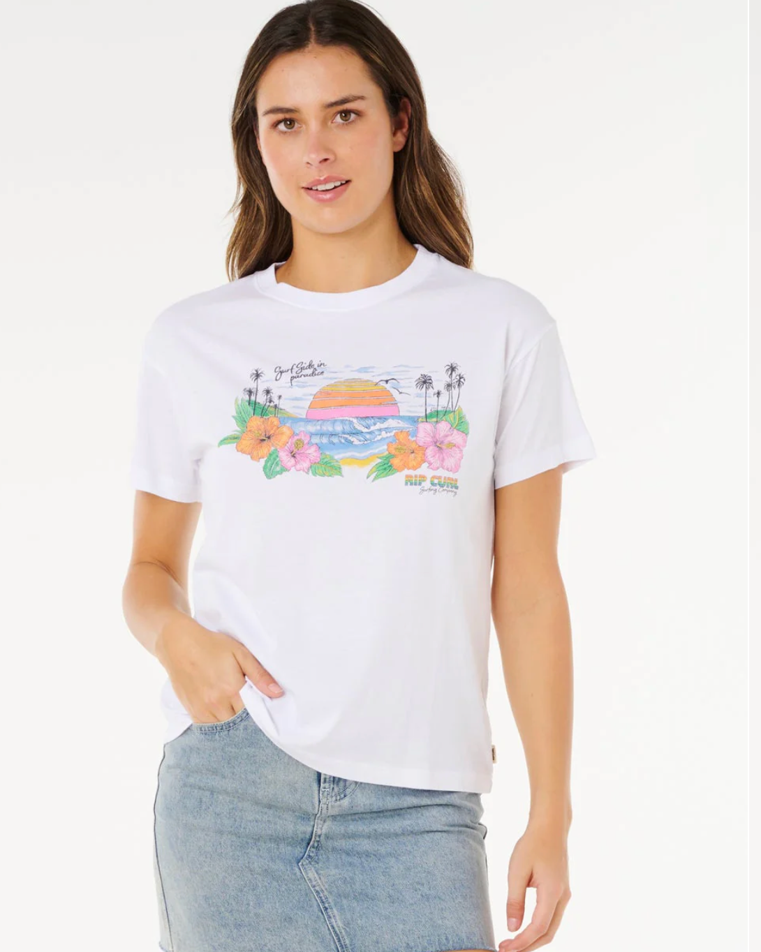 Rip Curl Sun rays cropped t-shirt
