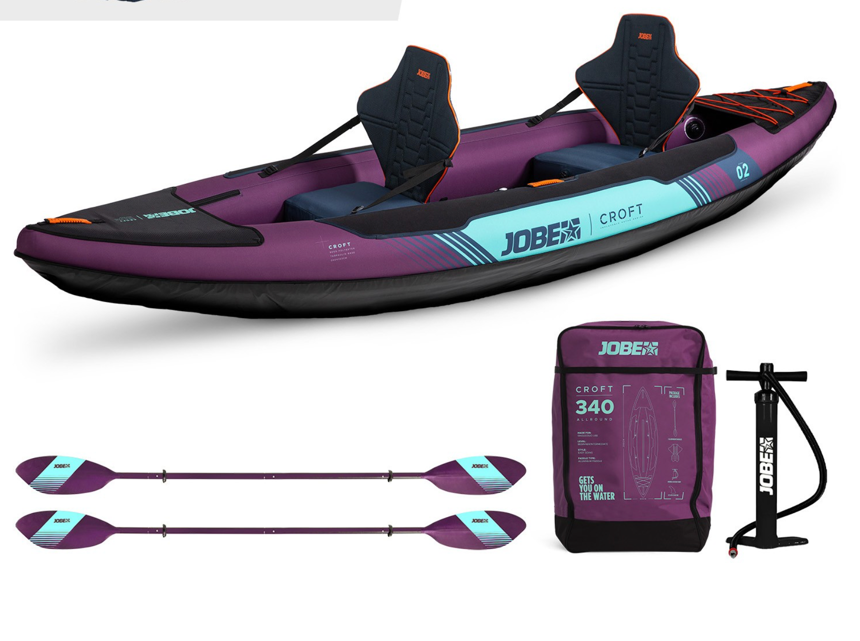 Jobe Croft Inflatable Kayak Package Sunset Purple