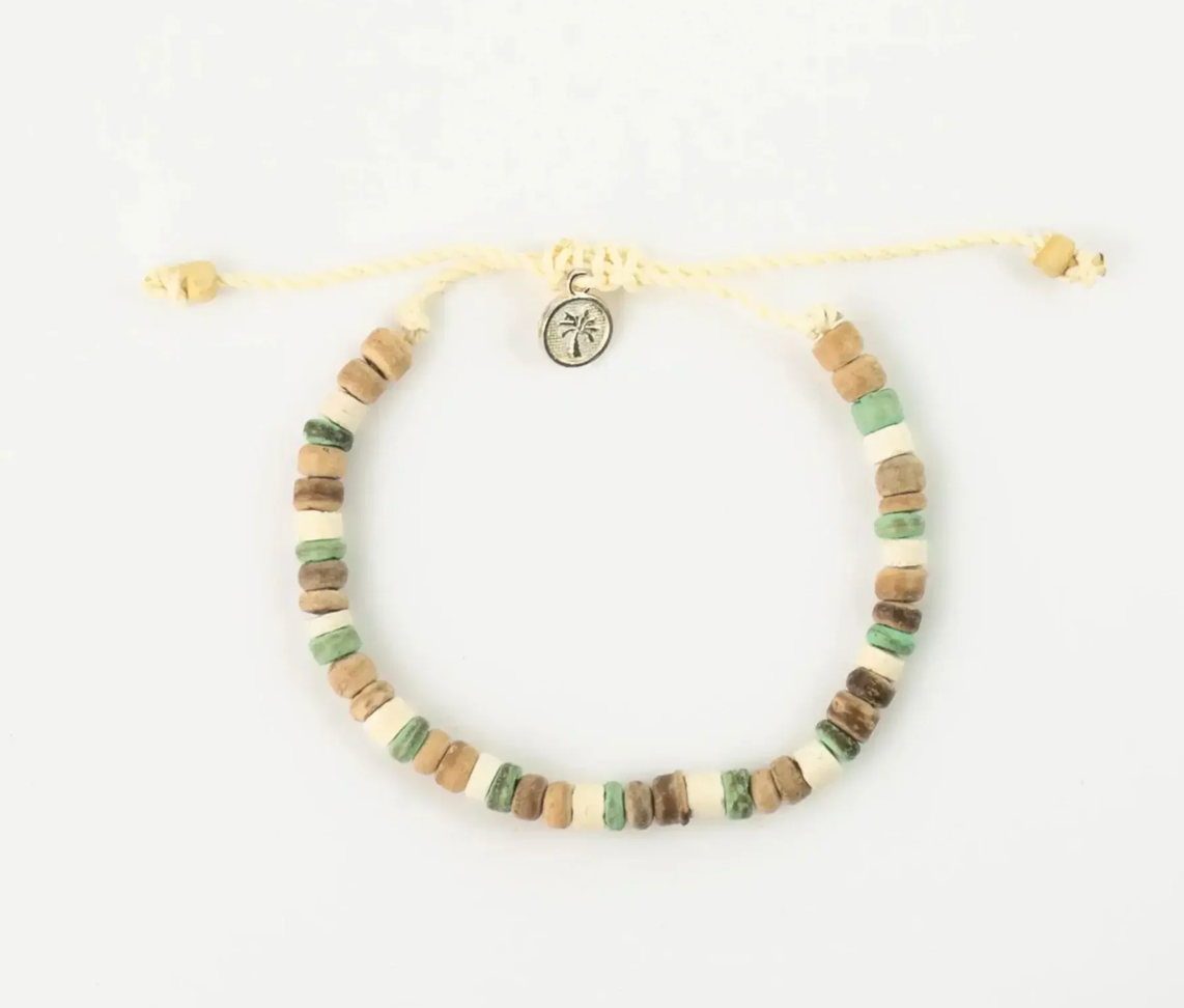 PINEAPPLE LAUT TURQUOISE & WOOD BEADED BRACELET - C0CBP-012