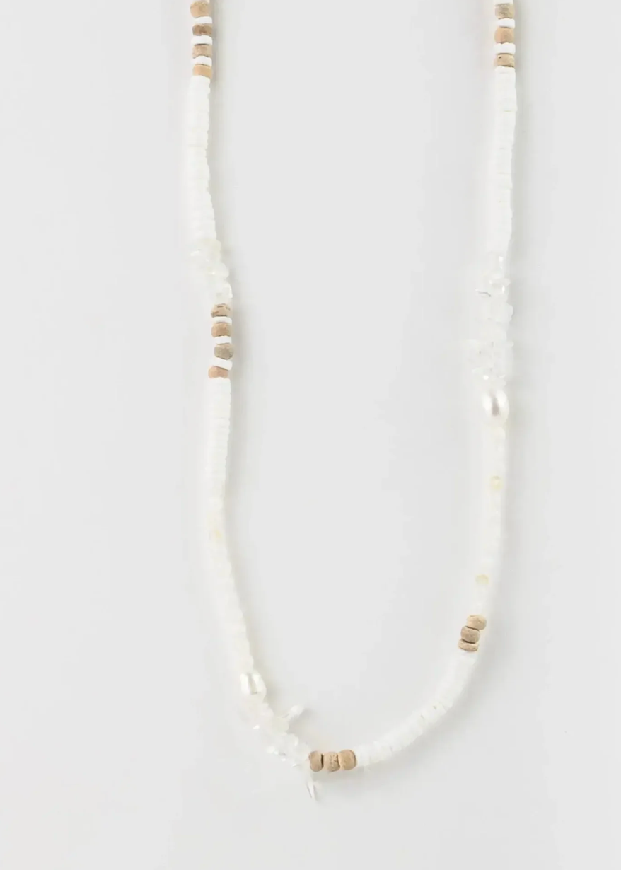 PINEAPPLE LOVE IS HERE NATURAL STONE, PEARL & SHELL NECKLACE LIMN-009