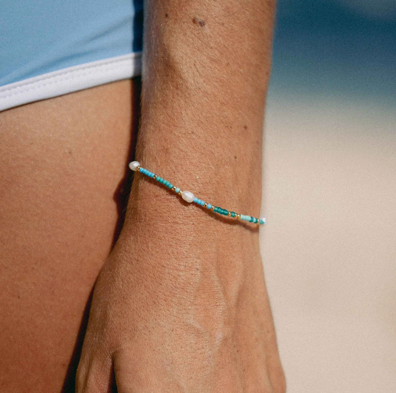 PINEAPPLE GIADA CINTA PEARL BEADED SURF BRACELET - GBP -003