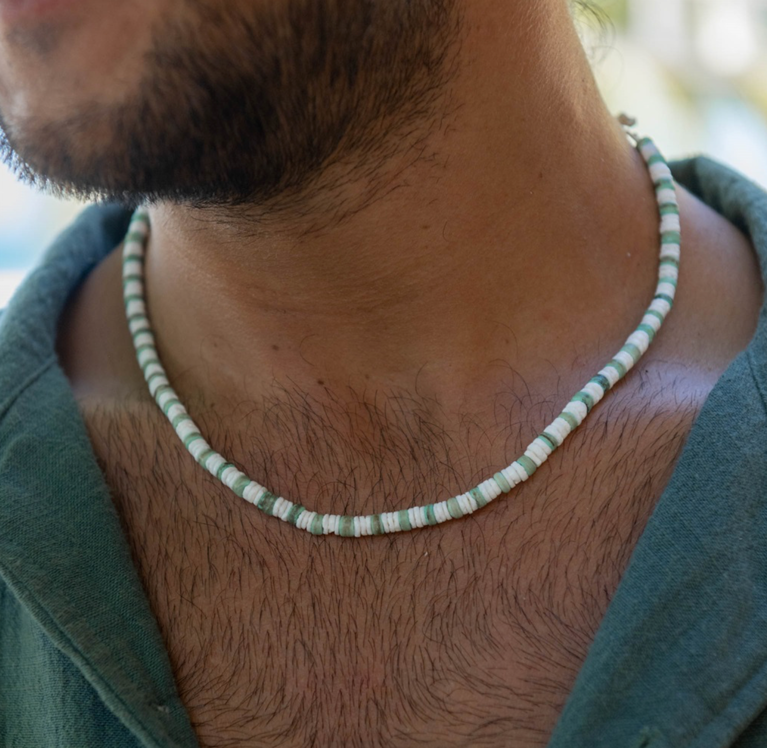 PINEAPPLE LAUT GREEN WOOD NECKLACE- KALN-041