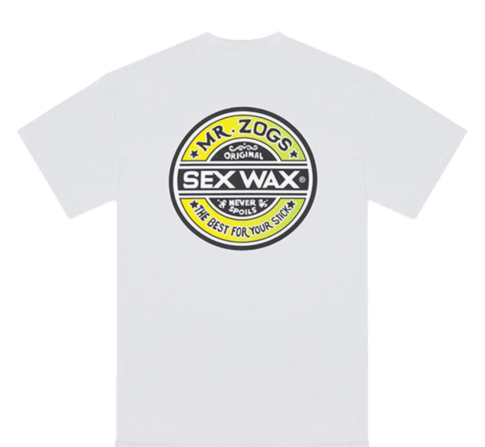 Mr Zogs Sex Wax T-Shirt - Word Fade - White/Green