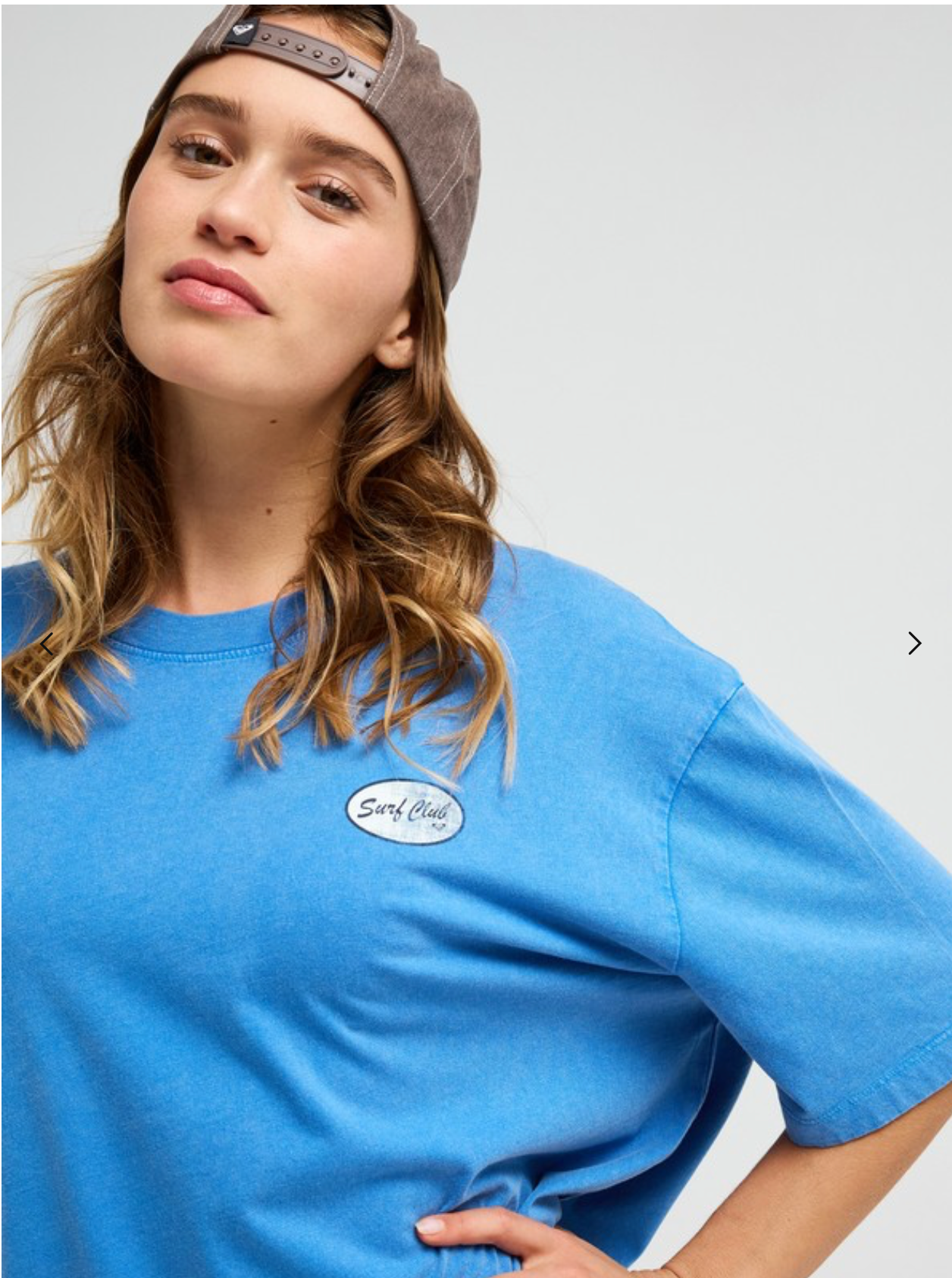 Roxy Washed Women Blue Oversize Short Sleeve T-Shirt