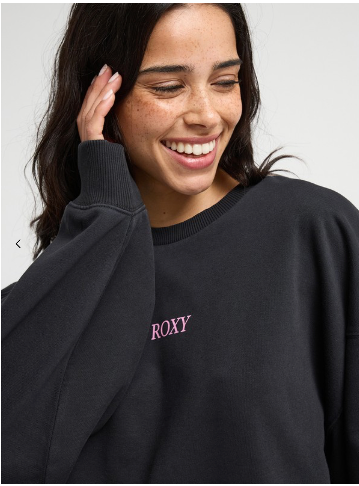 Roxy -Lineup Women Black Relaxed Sweatshirt