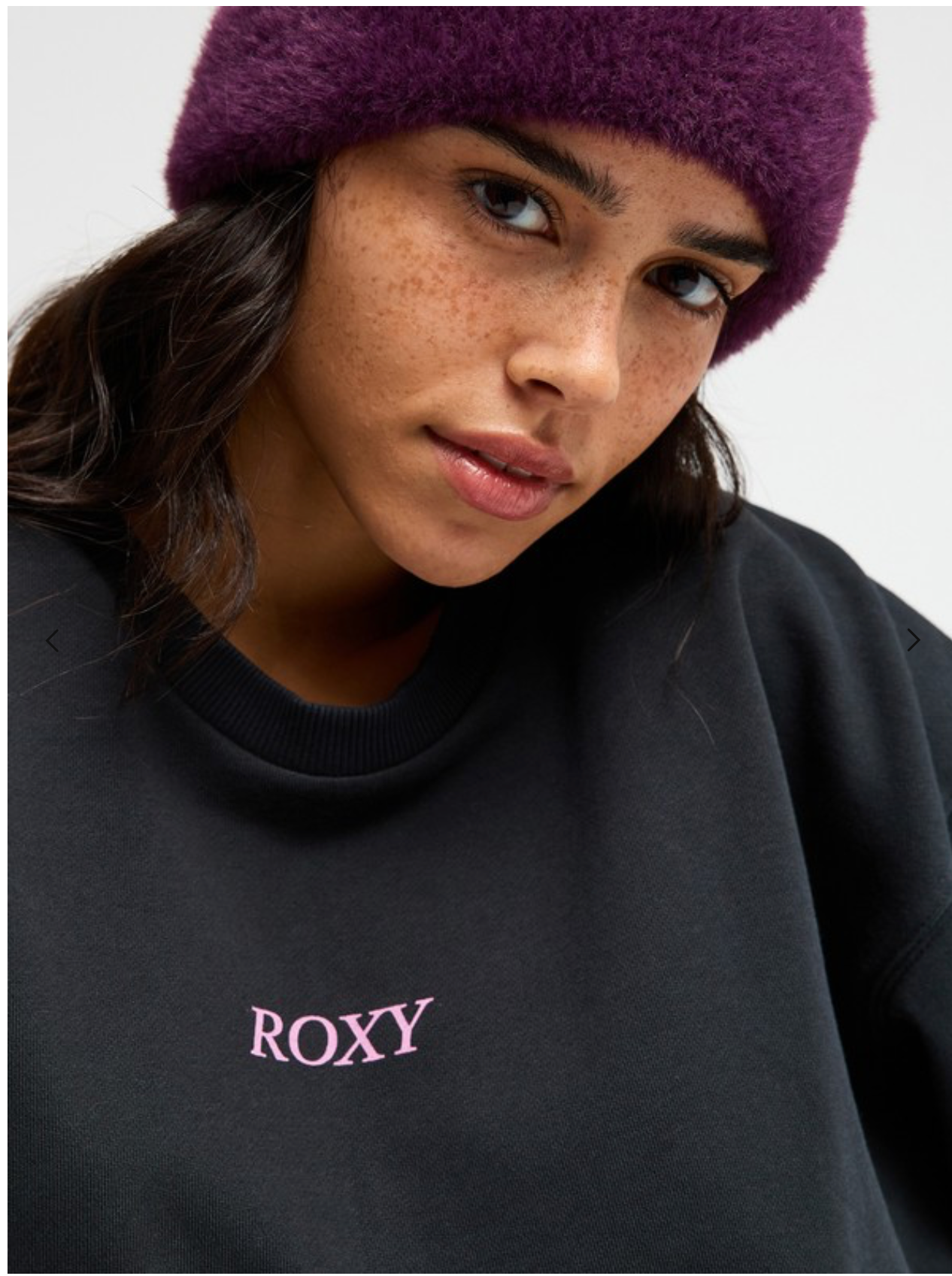 Roxy -Lineup Women Black Relaxed Sweatshirt