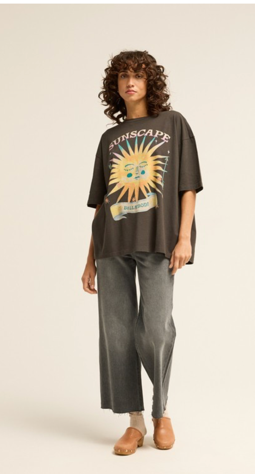 Billabong - Distant Stars Women Black Oversized T-Shirt