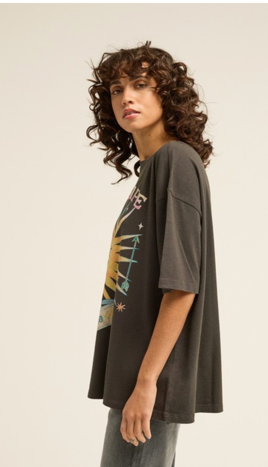 Billabong - Distant Stars Women Black Oversized T-Shirt