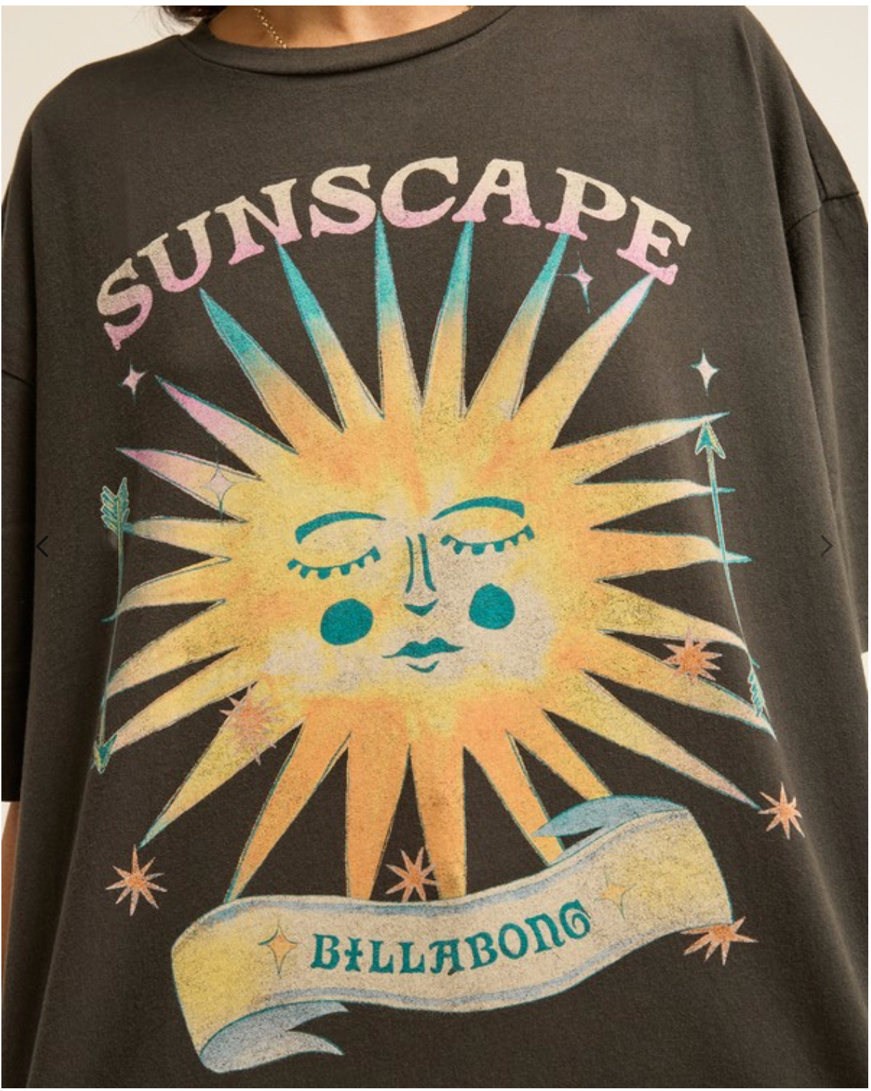 Billabong - Distant Stars Women Black Oversized T-Shirt