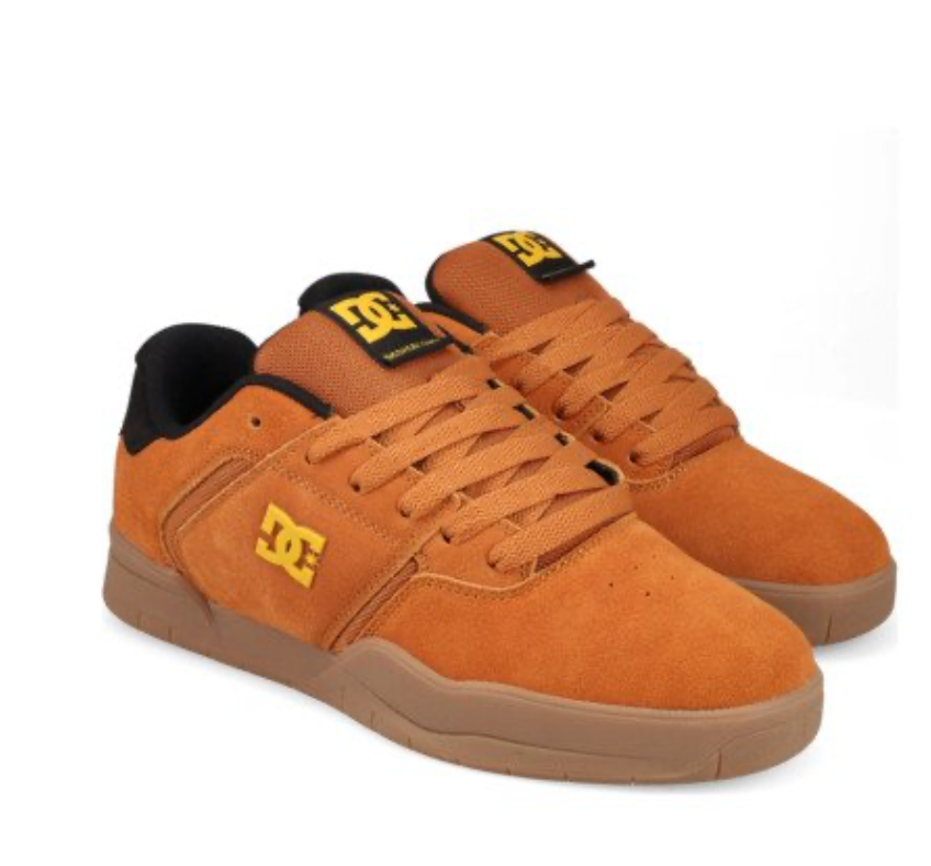 DC Central Men Brown Leather Trainers