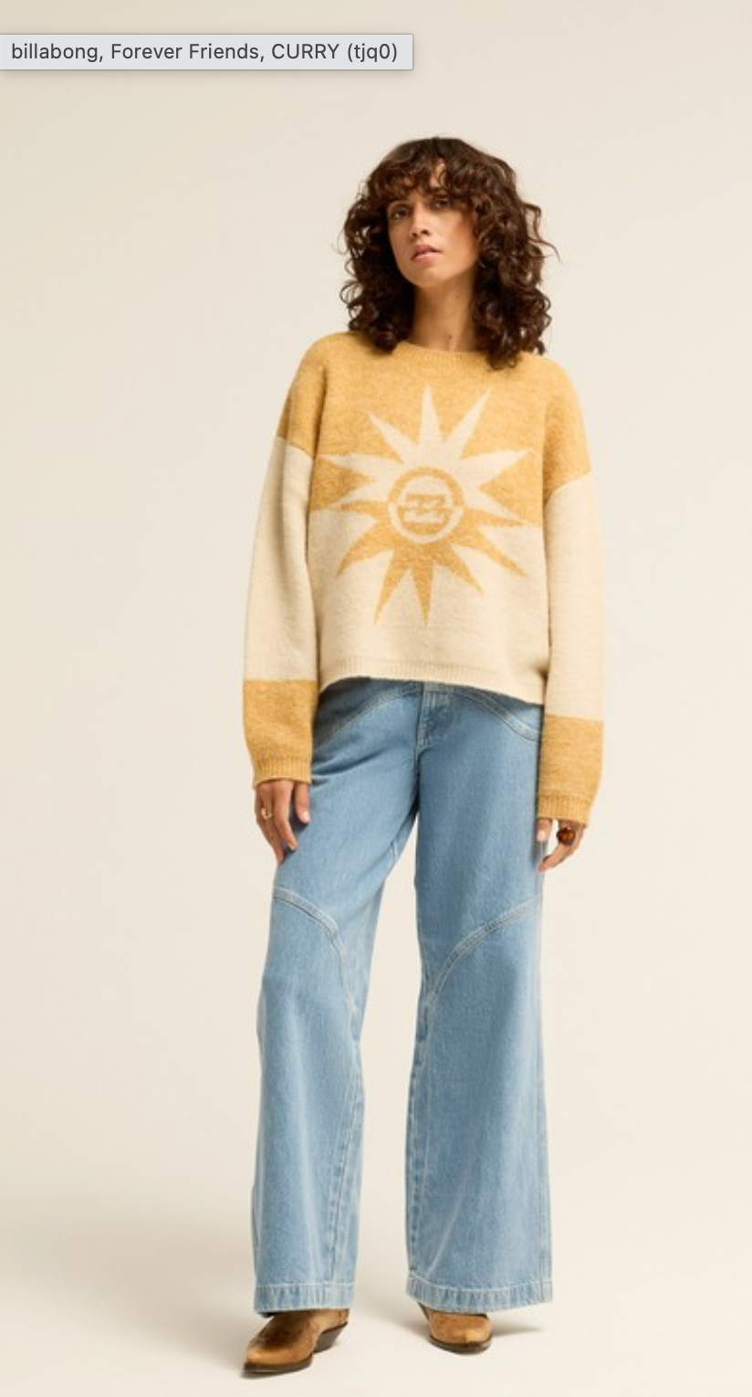 Billabong Forever Friends Women Yellow Jumper