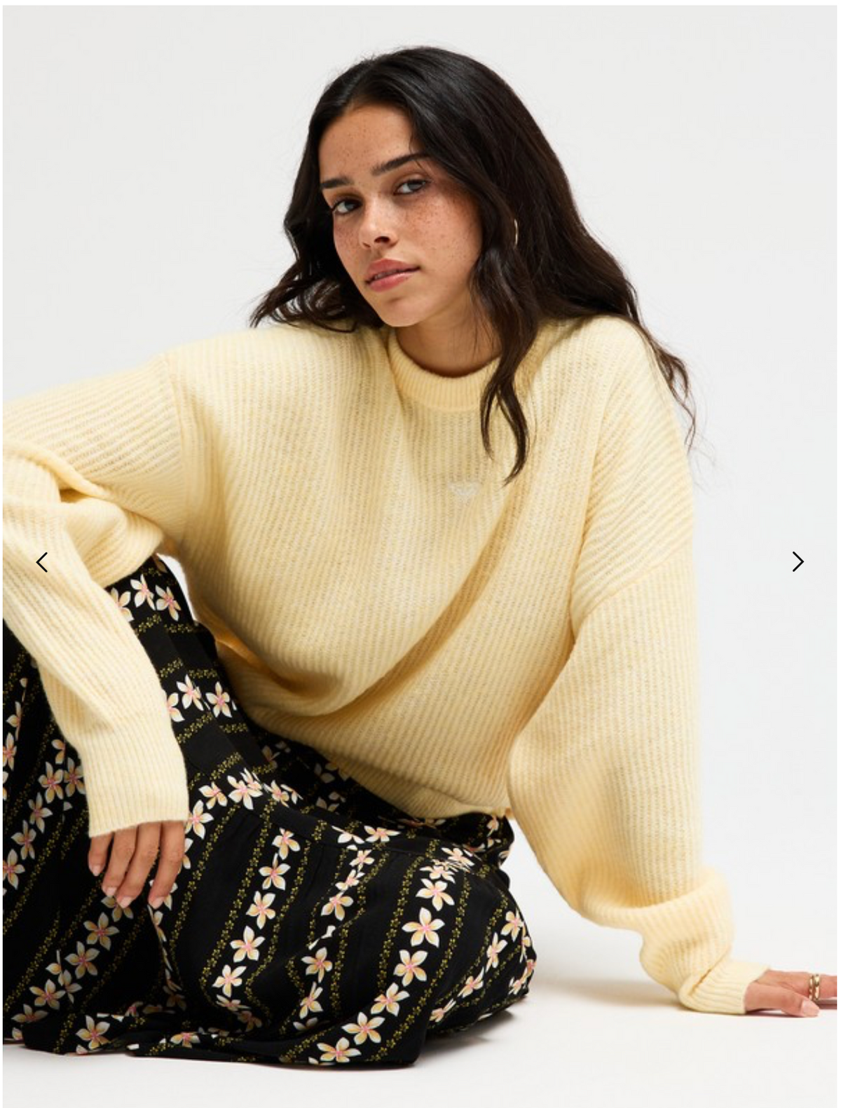 ROXY Loomed Horizon Women Yellow Jumper