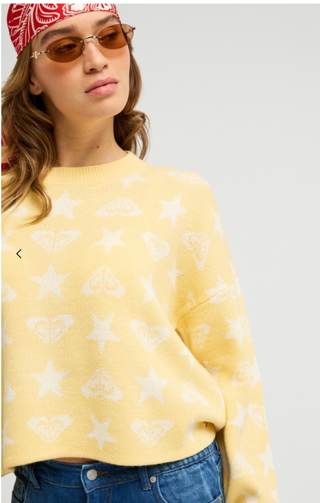 ROXY Messy Star Women Yellow Jumper