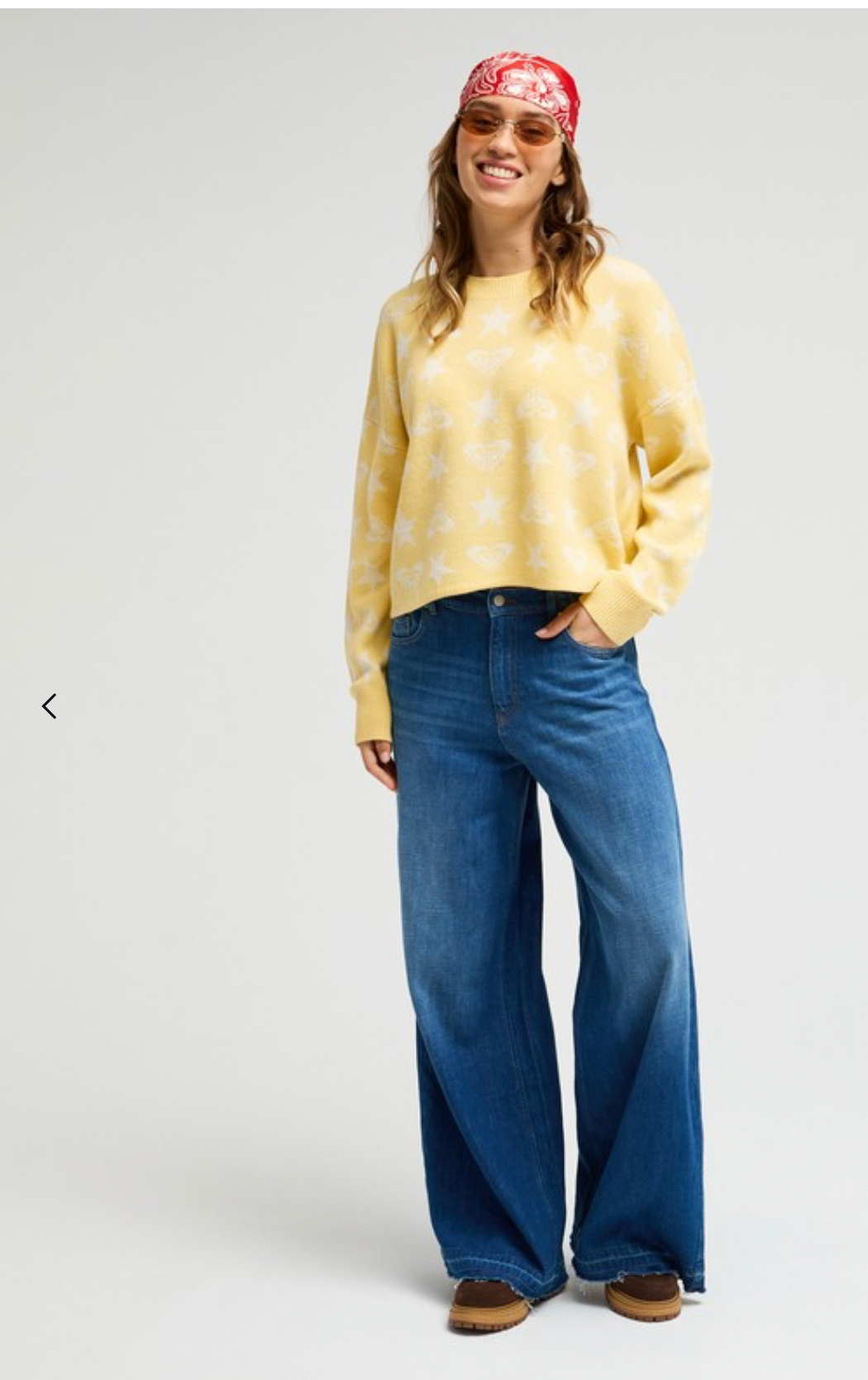 ROXY Messy Star Women Yellow Jumper