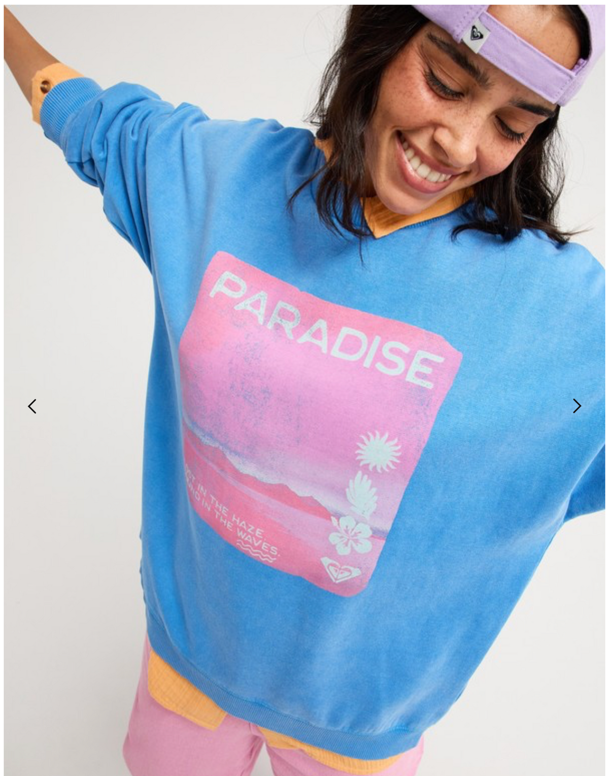 ROXY Lineup Women Blue Oversized Sweatshirt
